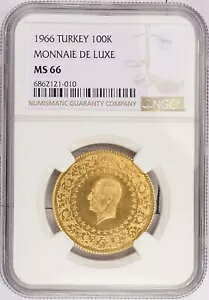 1966 ^[L[ 100 NV l fbNX NGC MS66 KM# 872