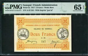 �Z�l�K�� 1917�A2 �t�����AP3a�APMG 65 EPQ GEM UNC(As Made Ink) �ō����O���[�h