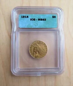  - AJ - 1915 - $5 CfBA wbh - MS63 - ICG