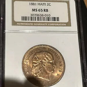 1881 2C �n�C�` NGC MS65 RB �R�C�� 2 �T���^�C�� �u�����Y KM#43