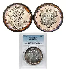 1987 Vo[ C[O h PCGS MS70 f炵tXeB foCXĂg[̃GbW