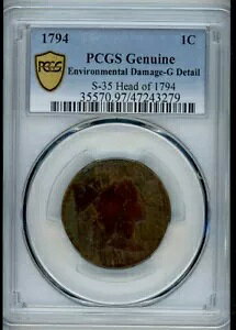 1794 ���[�W �Z���g PCGS �{���̊��_���[�W-G �f�B�e�[�� S-35 1794 �N�̓���