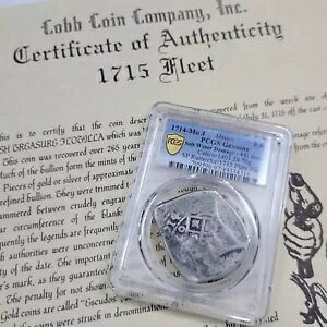 1714 FULL DATE Cob 8 Reales Ex 1715 FLEET with COA PCGS Graded 4 ��! *H489