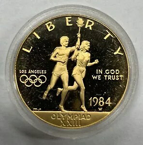 1984-W $10 �I�����s�b�N�L�O�v���[�t �S�[���h �C�[�O�� �R�C�� �J�v�Z������