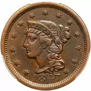 1847 N-36 R-5+ PCGS XF 40 ҂ݍ݃wA [W Zg RC 1c