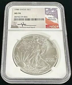 1986 AJ Vo[ C[O NGC MS70 TC W M. }[JeB Nx A
