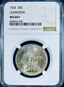 1925 レキシントン記念シルバー ハーフダラー - NGC MS-66+ - 66 プラス カラー