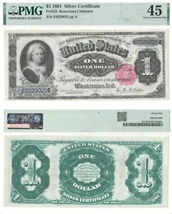 1891�N $1 �V���o�[�ؖ��� F-222 PMG Ch XF-45