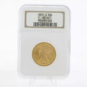 1901 S $10 oeB wbh AJ C[O 90% ㎿ NGC MS 62 