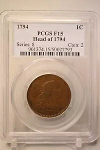 1794 ���o�e�B �L���b�v �Z���g �w�b�h �I�u 1794 PCGS F15 #7793