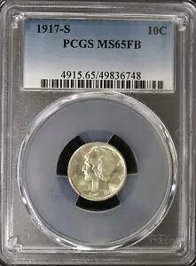 1917-S 10c �}�[�L�����[ �_�C�� PCGS MS65FB �t���o���h �}�[�L�����[ �_�C�� - �󏭂ȃ_�C��!!