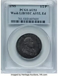 1795 Vg 1/2 yj[ *Lib/SecAAsyl Edge* PCGS AU53AR-6 *vȑ!