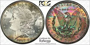1881-S $1 ���[�K�� �V���o�[ �_���[ PCGS MS65 CAC �����X�^�[ �g�[�j���O