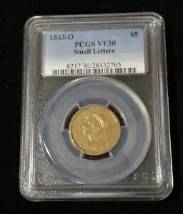 1843 O �S�[���h �n�[�t �C�[�O���X ���o�e�B �w�b�h PCGS VF-30 ������ �j���[�I�[�����Y �~���g