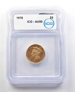 1878�N $3 �C���f�B�A�� �v�����Z�X �w�b�h �S�[���h 3 �h�� AU50 ICG *8897