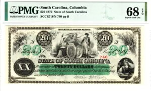 1872 $20 TEXJCiBAPMG 68 f炵΂̖ EPQ-!!!