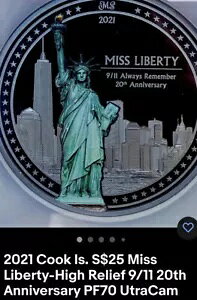 2021�N�̃N�b�N���B S$25 �~�X ���o�e�B - �n�C�����[�t 9/11 �L�O�� PF 70 �E���g�� �J����