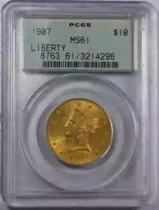 1907 P �S�[���h �C�[�O���X ���o�e�B �w�b�h PCGS MS-61 ���o�e�B