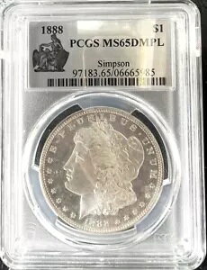1888�N $1 �h�� ���[�K�� PCGS MS65DMPL EX �V���v�\��