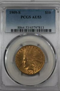 1909-S 10.00 PCGS AU 53 INDIAN HEAD 10 h oeB S[h s[X