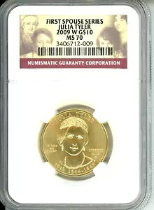 2009-W $10 �S�[���h�L�O�ŏ��̔z��҃W�����A �^�C���[ NGC MS70 MS-70 1/2 �I���X�B !!