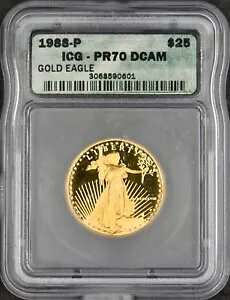 1988-P $25 �A�����J�� �S�[���h �C�[�O�� 1/2 �I���X - ICG PR70DCAM - ?COINGIANTS?