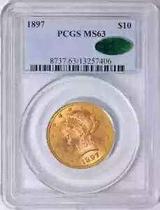 1897 P �S�[���h �C�[�O���X ���o�e�B �w�b�h PCGS MS-63 CAC