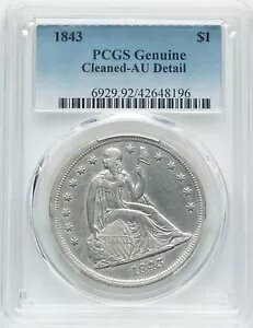 1843 N $1 ȃoeB - PCGS AU ڍ - ƂĂ!
