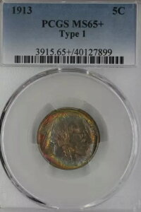 1913 5C PCGS TYPE 1 MS 65+ �o�b�t�@���[ �j�b�P���A�C���f�B�A�� �j�b�P���A5 �Z���g �s�[�X