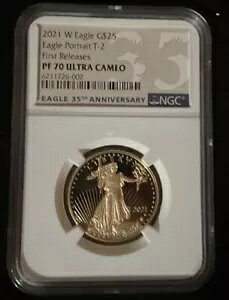 2021 W 1/2 �I���X �S�[���h �C�[�O�� NGC PF70�A���񃊃��[�X�A25 �h�� PR70 �^�C�v 2 T2