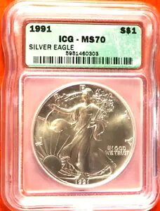 A 1991 $1 AJ Vo[ C[O v~A ICG MS70 O[ x