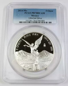 2014 Mo PCGS PR70 DCAM |LVR - 5 IX Vo[ x^ - Un Onza RC #43195V