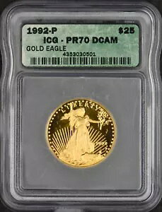 1992-P $25 �A�����J�� �S�[���h �C�[�O�� 1/2 �I���X - ICG PR70DCAM - ?COINGIANTS?