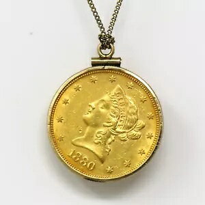 NYJEWEL 1880 ���o�e�B�w�b�h $10 �C�[�O�� �S�[���h �R�C�� �y���_���g