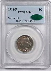 1918-S �o�b�t�@���[ �C���f�B�A�� �w�b�h �j�b�P�� 5C PCGS MS 62 CAC