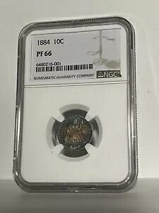 1884 �N���̍��ȕt�����o�e�B �_�C�� 10C �R�C���B�F��NGC PR66�u���[�g�[��