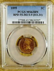 1895 �C���h �Z���g RPD FS-302 SNOW-9 PCGS 63BN