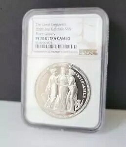 2020 Three Graces UK 2�I���X �V���o�[ �v���[�t �R�C�� NGC �O���[�h pf70 & R M �p�b�P�[�W