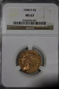 1908-D G5.00 NGC MS 63 n[tC[O݁A5 h