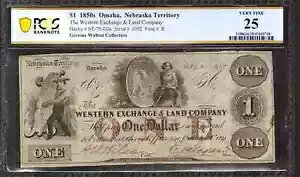 1857�N $1 WESTERN EXCHANGE LAND COMPANY �I�}�n �l�u���X�J�B �����m�[�g PCGS VF 25