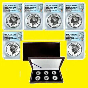 2022 MORGAN & Peace Dollar 12�R�C�� 2�Z�b�g Anacs RV PF 70 First Strike & BU�{�b�N�X