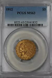 1912 G5.00 PCGS MS 63 n[tC[O݁A5 h