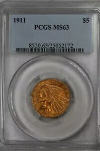 1911 G5.00 PCGS MS 63 n[tC[O݁A5 h