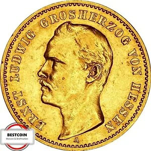 J222 10 Mark HESS Ernst Ludwig from 1893 A in f.VZ V1341025-