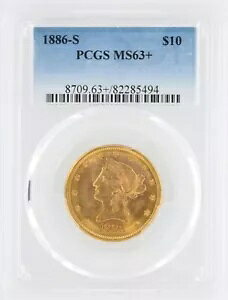 1886-S S[h C[O PCGS MS63+ $10 oeB wbh TtVXRA RC