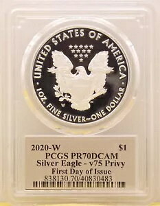 2020 W $1 Silver Eagle PR70DCAM - v75 Privy ���s���� Cleveland Freedom