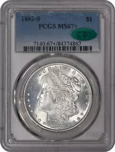 1882-S ���[�K�� �V���o�[ �_���[ $1 PCGS MS67+ CAC - 100% �z���C�g!