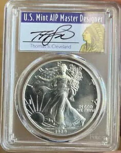 1989 シルバー イーグル PCGS MS70 トーマス クリーブランド レア シグネチャー