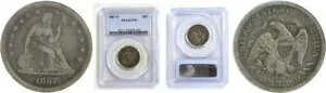 1867-S 25C ���ȃ��o�e�B �N�H�[�^�[ PCGS F-15