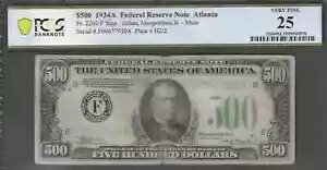 $500 1934-A FRN 500 z Ag^ i PCGS VF 25